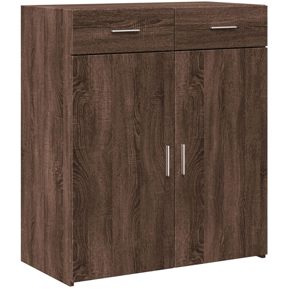 vidaXL 2 Door 2 Drawer Brown Oak Sideboard Image 2