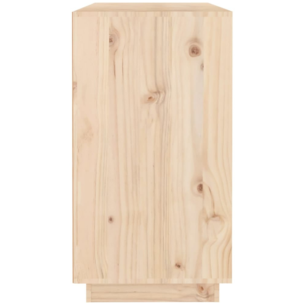 vidaXL 2 Door 3 Shelf Natural Pine Wood Sideboard Image 5