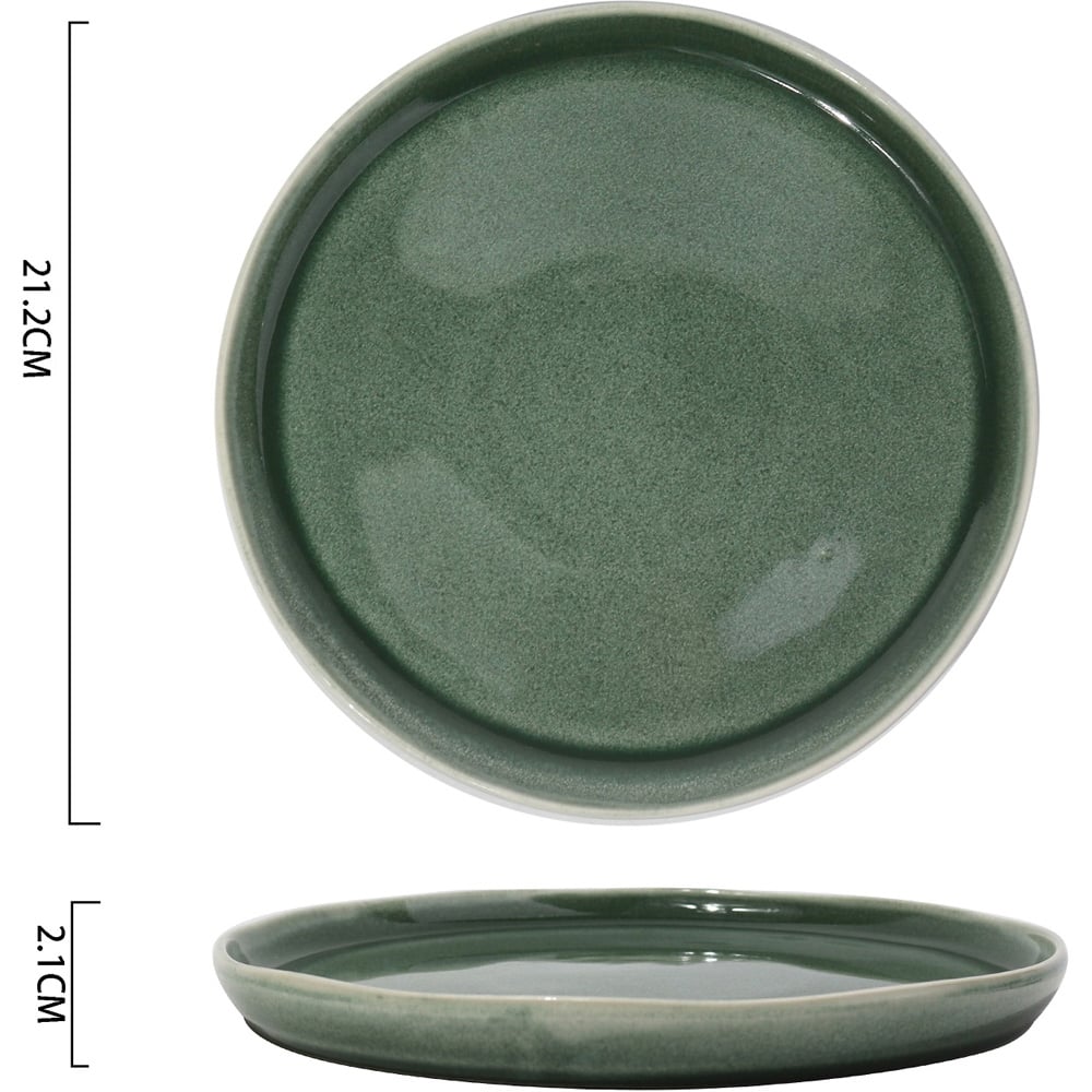 Waterside Reactive Glaze Green Lipped 12 Piece Dinner Set Image 7