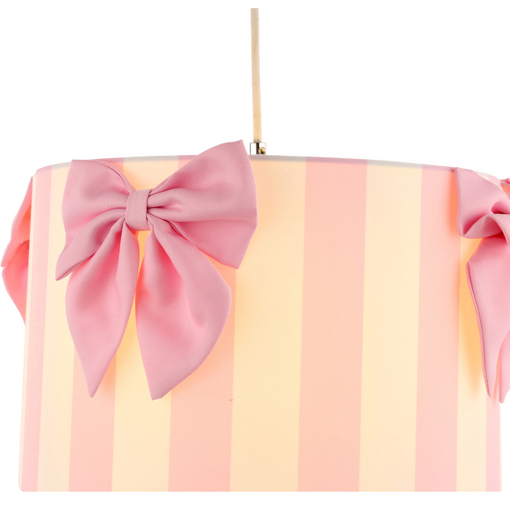Stripe Bow Lamp Shade Pink Image 5