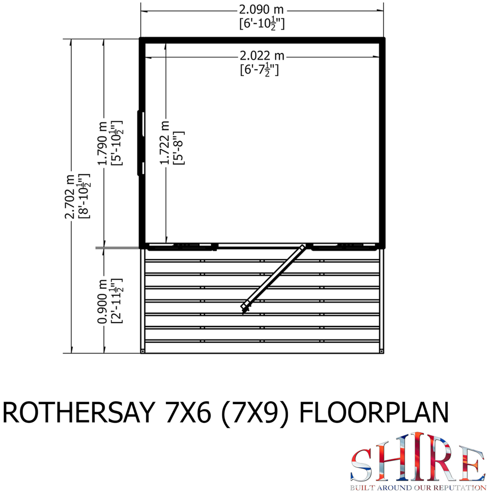 Shire Rothesay 7 x 9ft Shiplap Apex Garden Shed Image 8