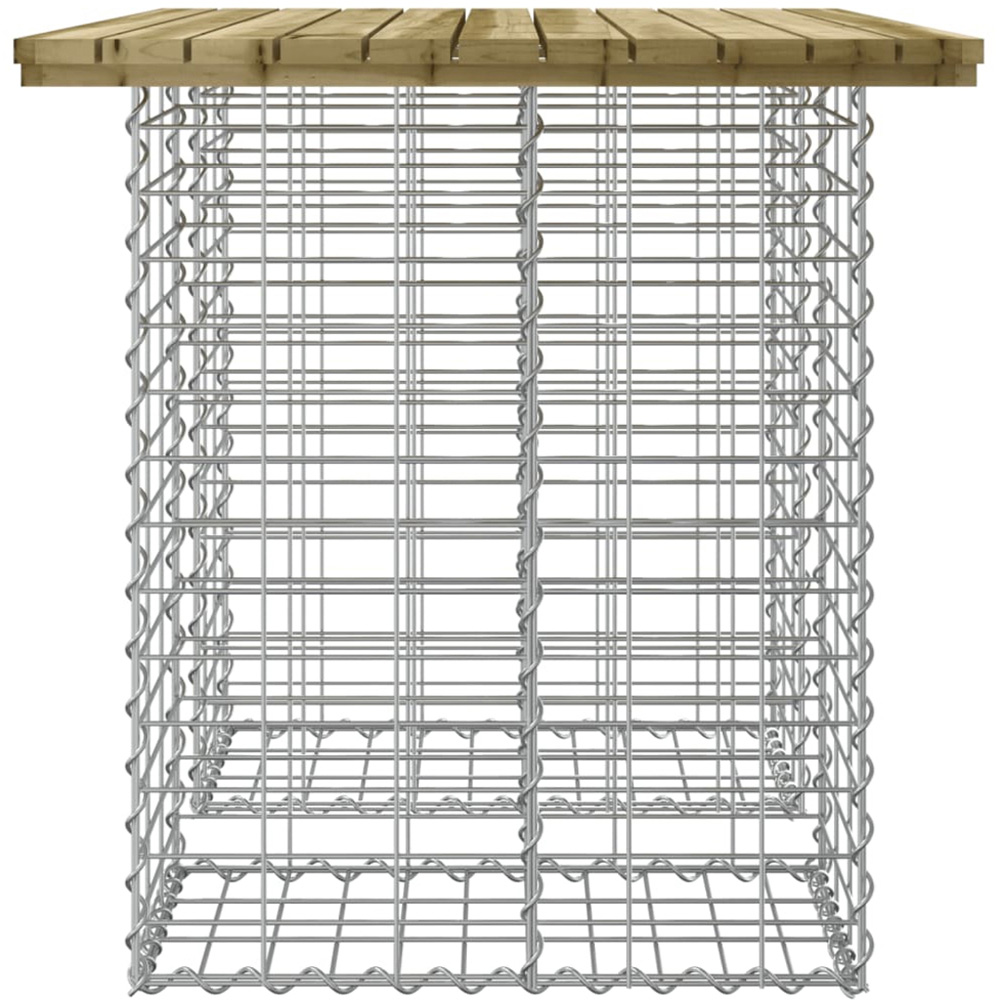 vidaXL Dark Brown Solid Impregnated Pine Wood Gabion Design Garden Table 100 x 70 x 72cm Image 3