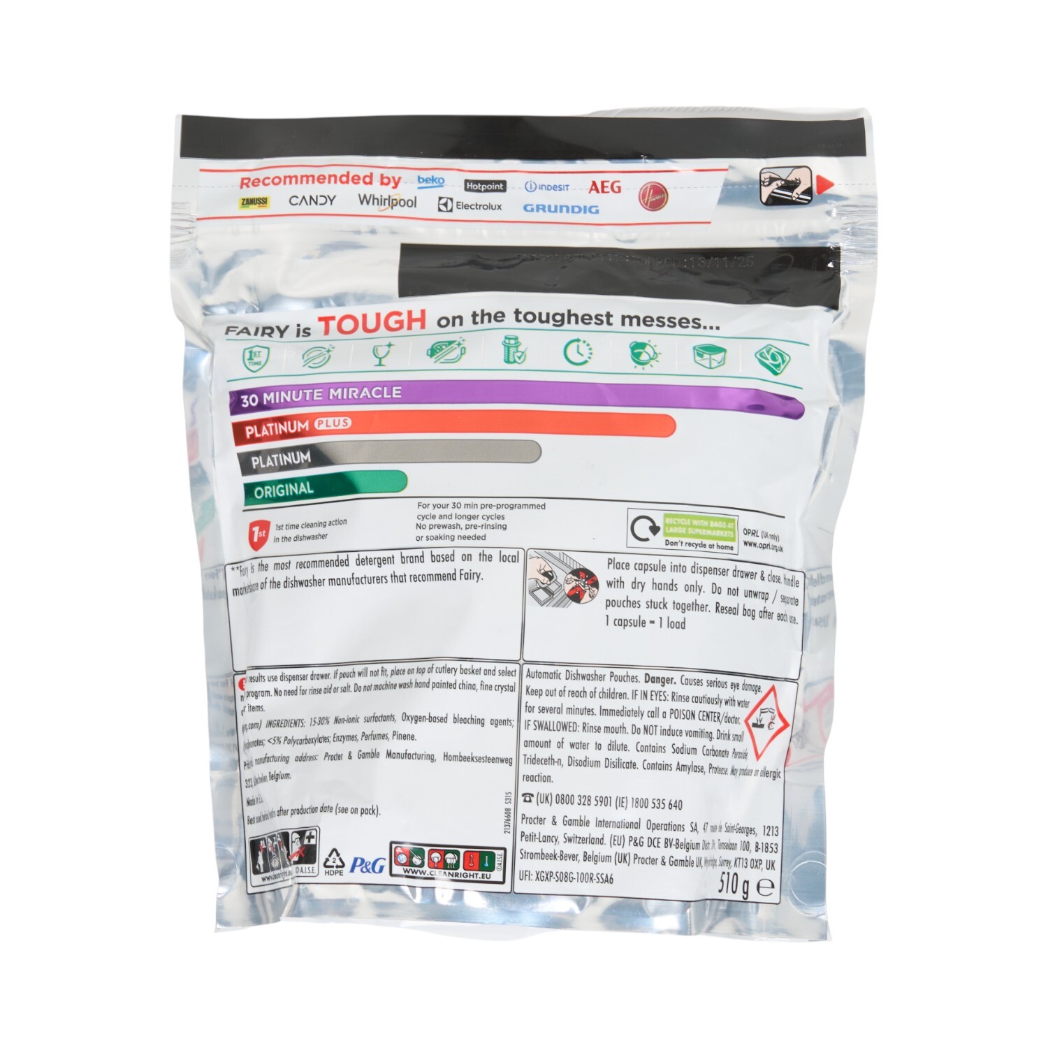 Fairy Miracle Platinum Plus Dishwasher Tablets Image 2