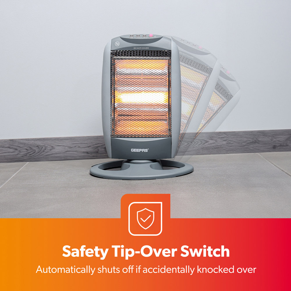 Geepas Grey Halogen Heater 1200W Image 4