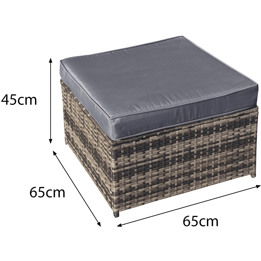 Oseasons Malta Walnut Grey Rattan Footstool Image 3