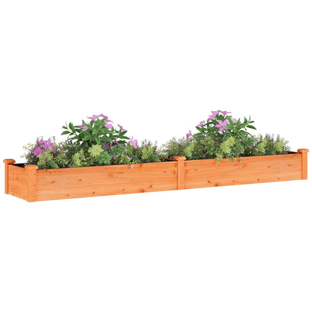 vidaXL Brown Solid Fir Wood Garden Planter with Liner 25 x 45 x 240cm Image 2