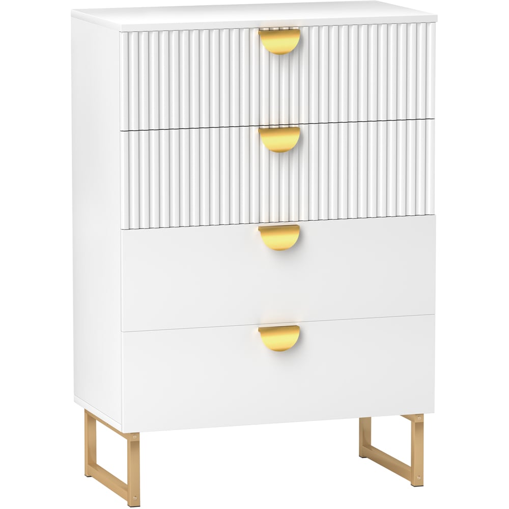 Portland 4 Drawer White Chest of Drawers Image 2