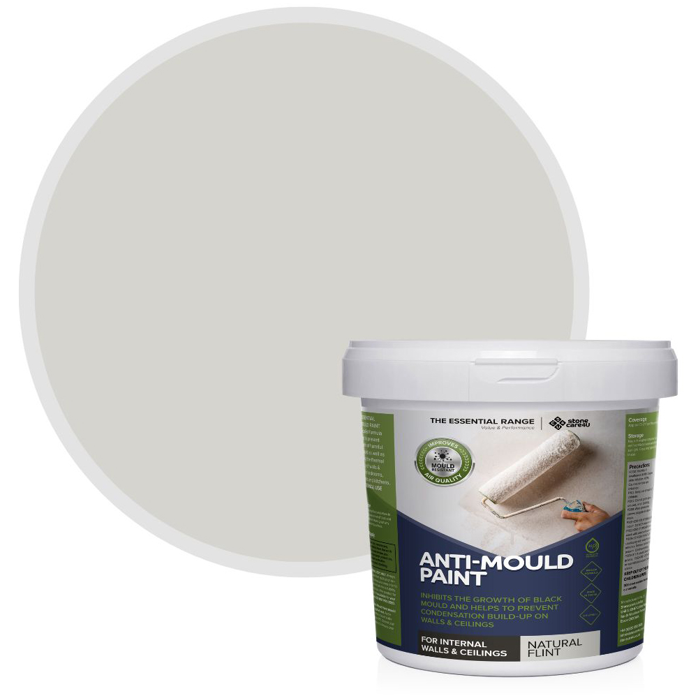 StoneCare4U Essential Walls & Ceilings Natural Flint Matt Anti Mould Paint 2.5L Image 1