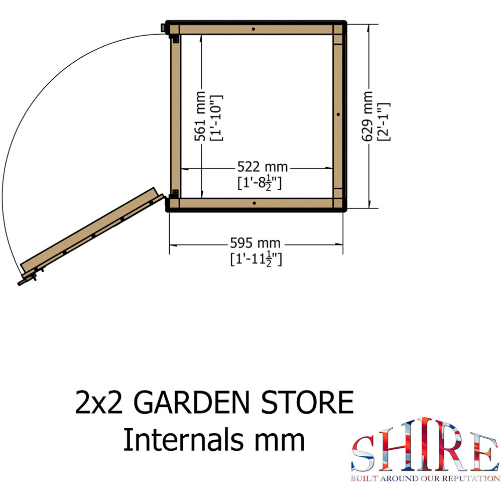 Shire 2 x 2ft Shiplap Wooden Tool Shed Image 7