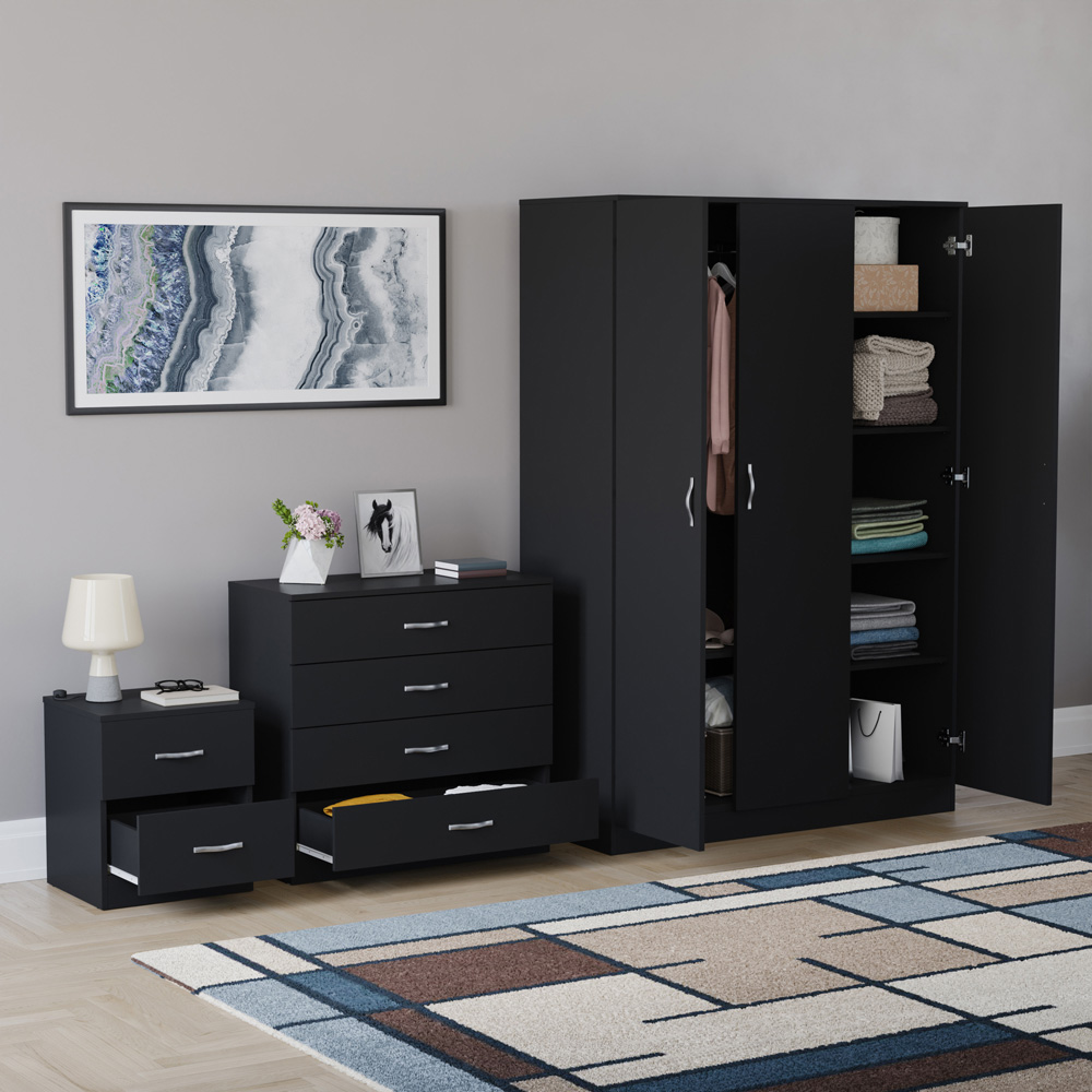 VIDA DESIGNS Riano Black 3 Piece Bedroom Furniture Set Image 5