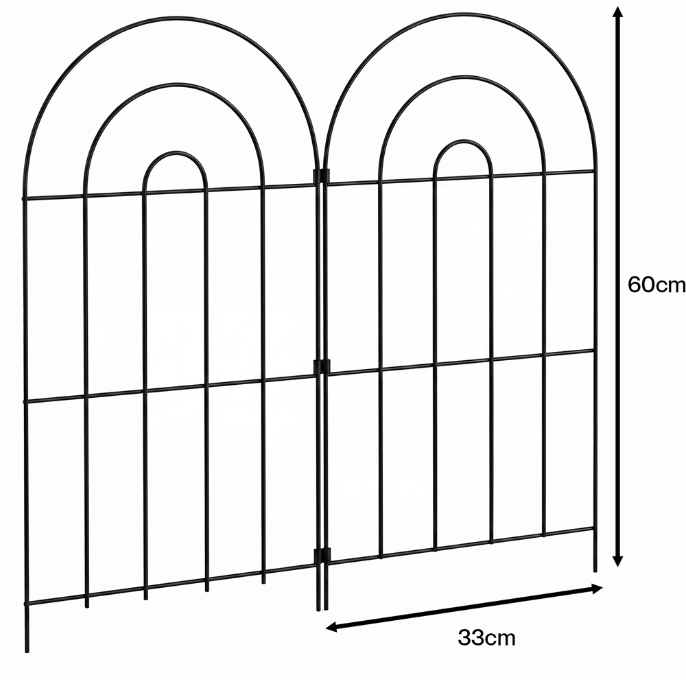 Levede Mountview 10 Piece Black Steel Garden Fence Image 9