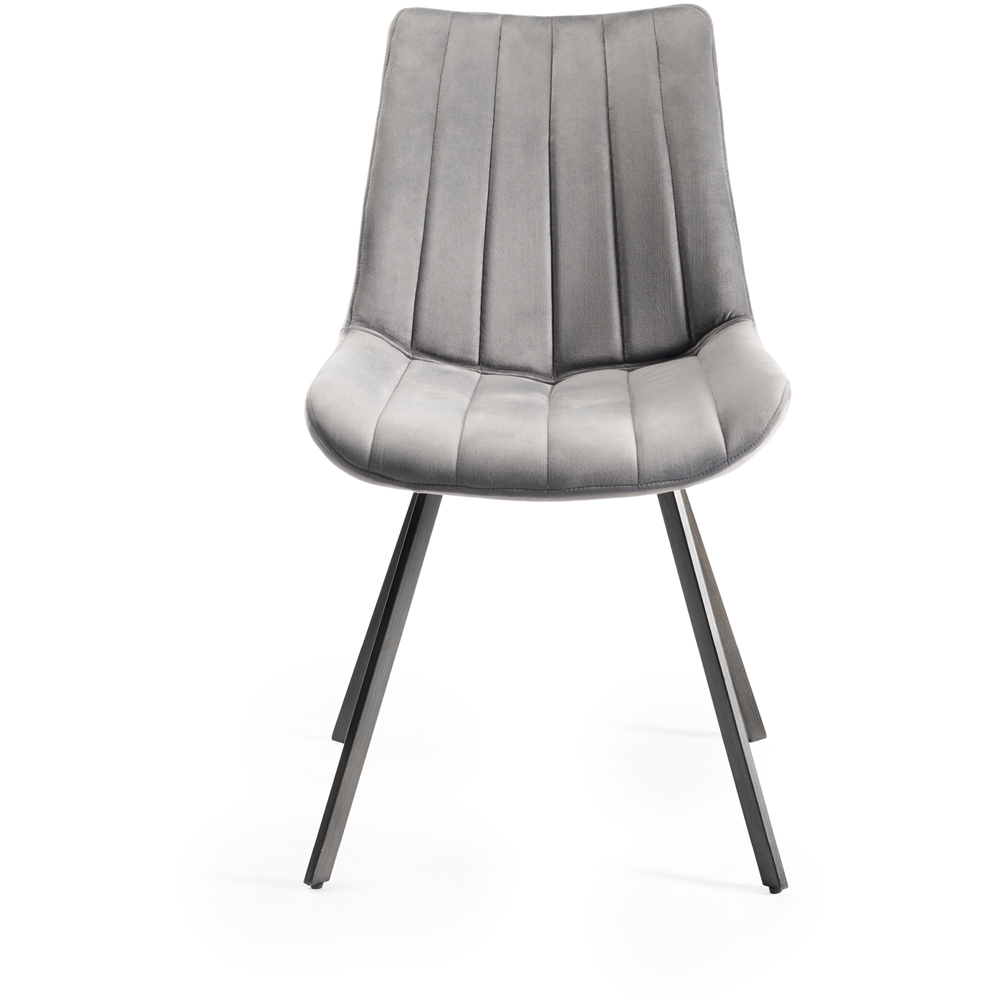 Bentley Designs Fontana Grey Velvet Fabric Upholstered Chair Image 3