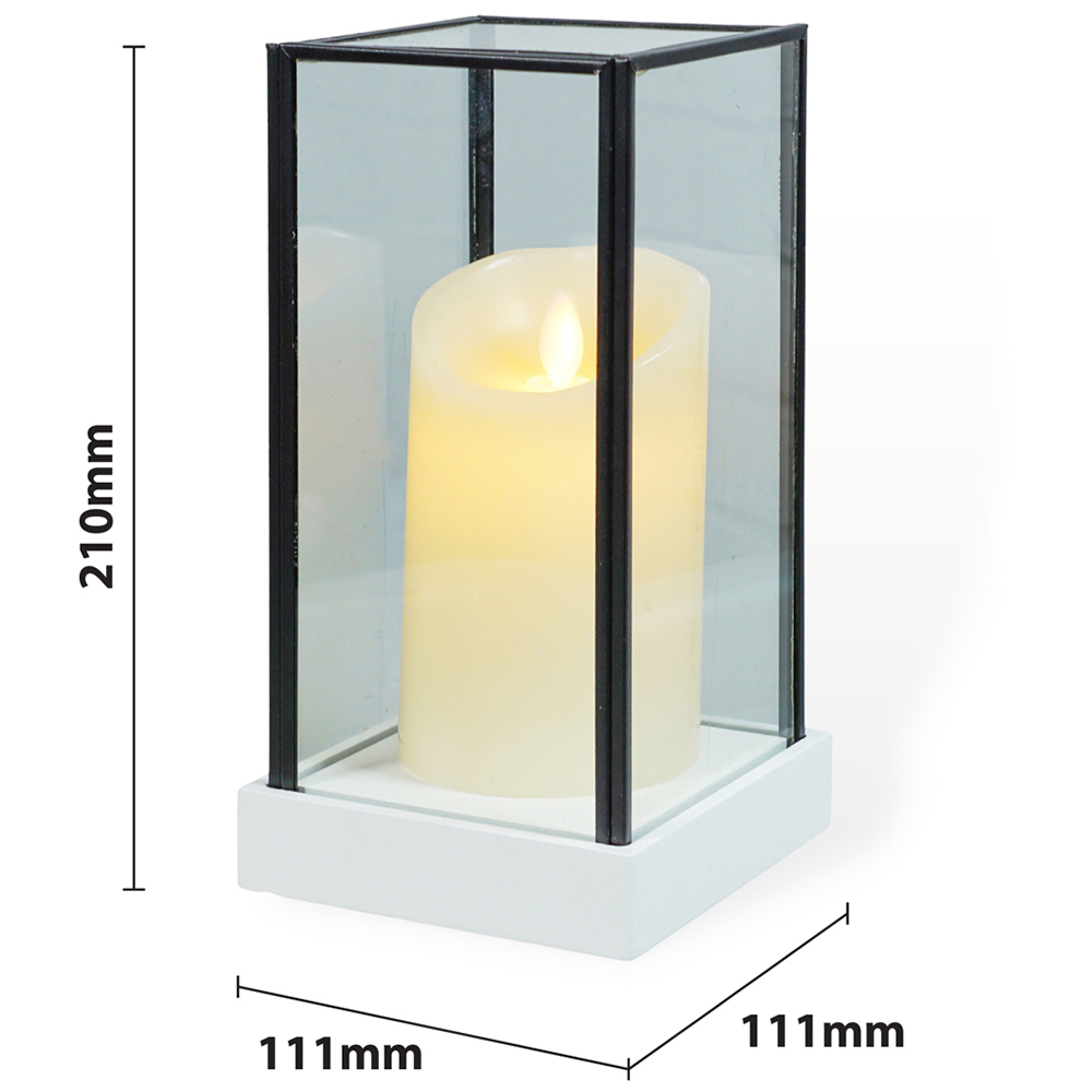 Xmas Haus Hurricane Glass Candle Holder with LED Candle 21 x 11cm Image 5