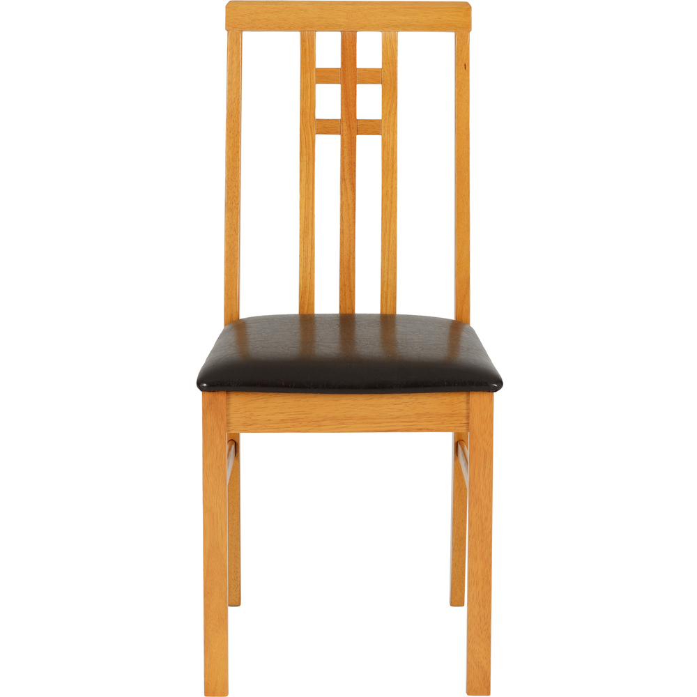 Seconique Vienna Single PU Dining Chair Medium Oak and Brown Image 4