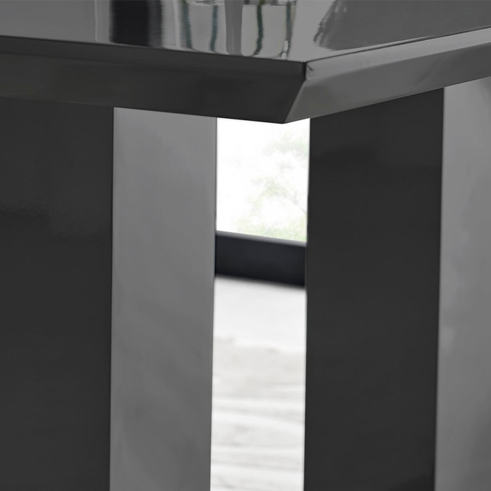 Furniturebox Molini Cesano 6 Seater Dining Set Black Gloss and Blue Image 5
