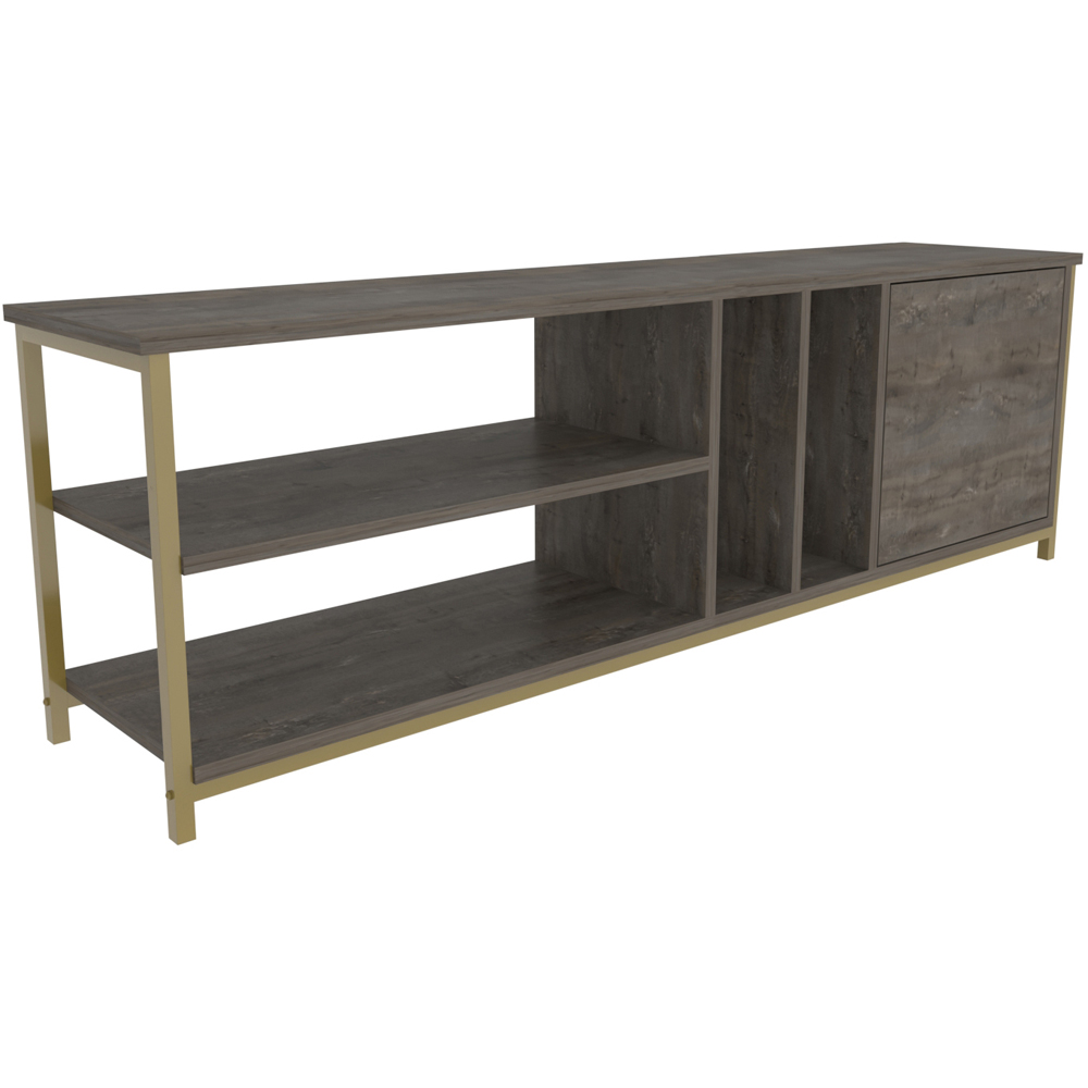 Decorotika Oneida Single Door 4 Shelf Gold Wenge TV Stand for 72 inch TV Image 2
