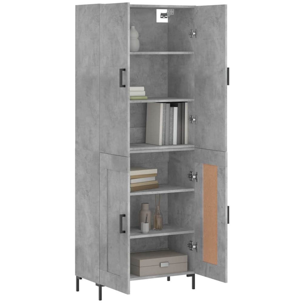 vidaXL 4 Door Concrete Grey Tall Highboard Image 3