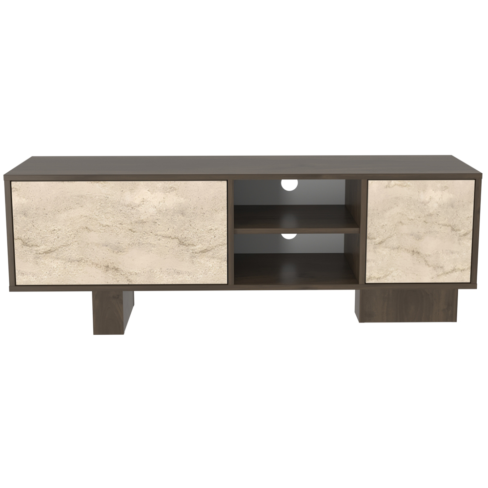 Decorotika Monaco 2 Door 2 Shelf Walnut Traverter TV Unit Image 3
