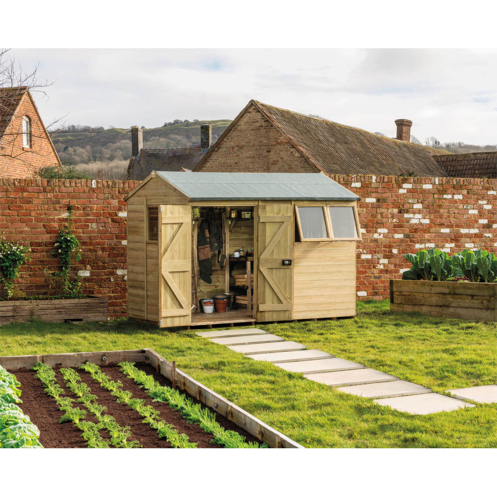 Forest Garden Timberdale 10 x 6ft 2 Opening Tongue and Groove Reverse Apex Garden Shed Image 2