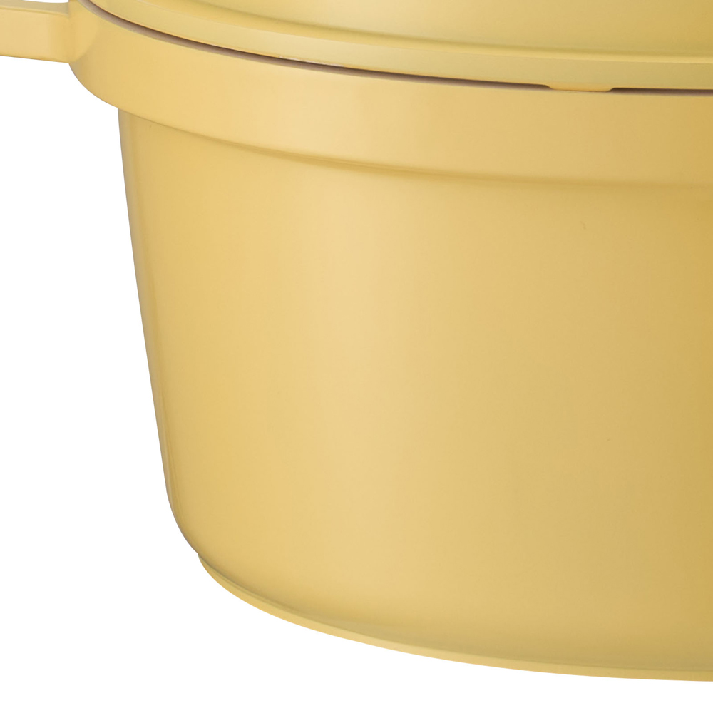 Living and Home 4.75L Yellow Ceramic Dutch Oven with Lid Image 4