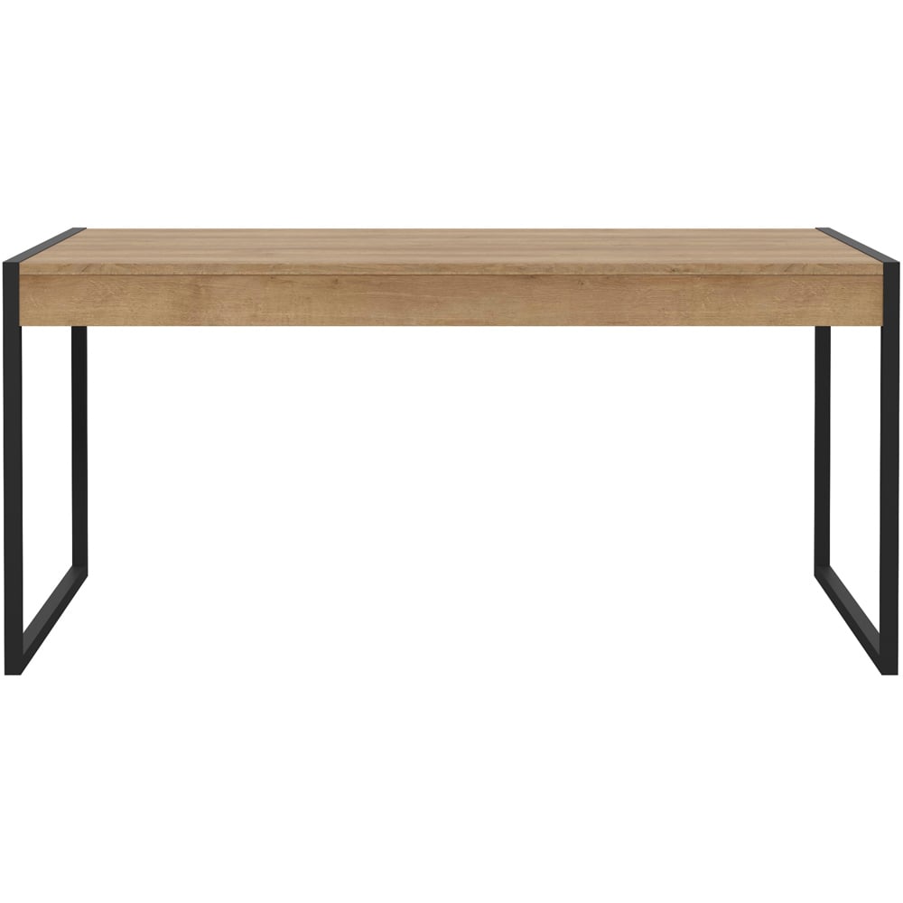 Florence High Rock 4 Seater Dinning Table Matt Black and Riviera Oak Image 3