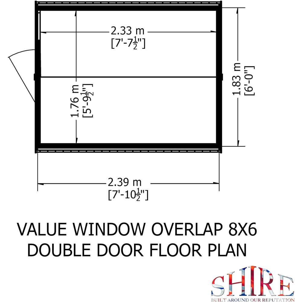 Shire 8 x 6ft Double Door Overlap Dip Treated Shed Image 7