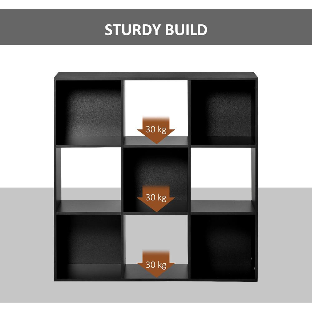 HOMCOM 9 Shelf Black Bookshelf Image 5