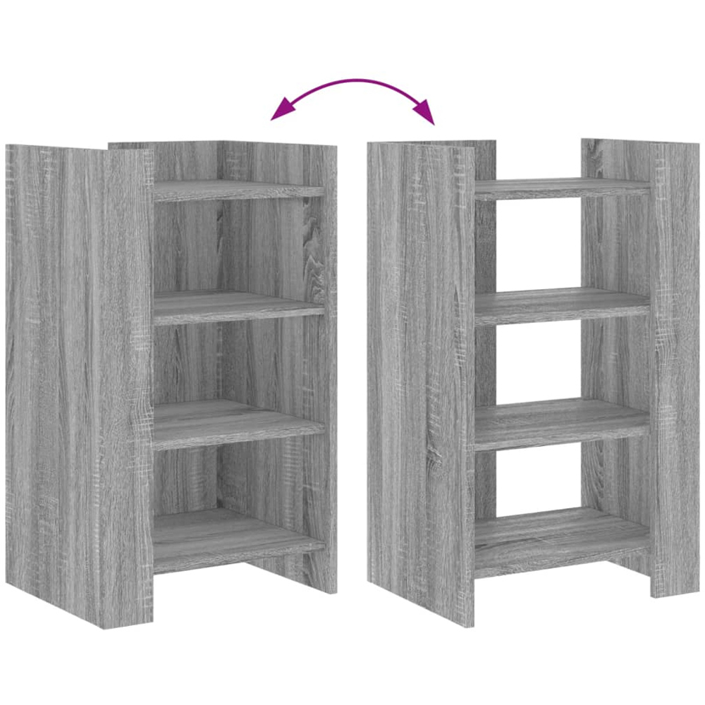 vidaXL 4 Shelf Grey Sonoma Wooden Sideboard Image 8