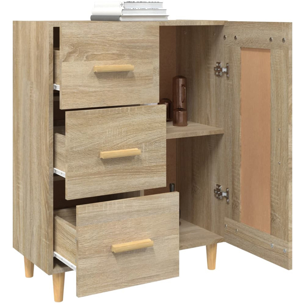 vidaXL Single Door 3 Drawer Sonoma Oak Sideboard Image 5