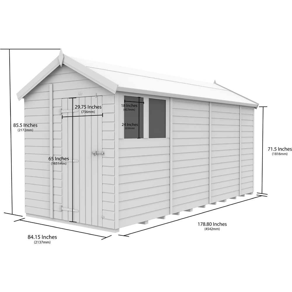 DIY Sheds 7 x 15ft Tongue and Groove Timber Apex Security Garden Shed Image 9