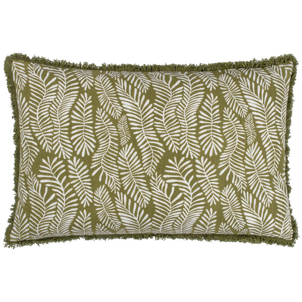 Hoem Olive Frond Abstract Cushion Image 1