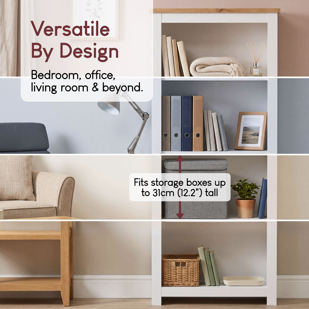 VIDA DESIGNS Arlington 4 Shelf White Bookcase Image 4