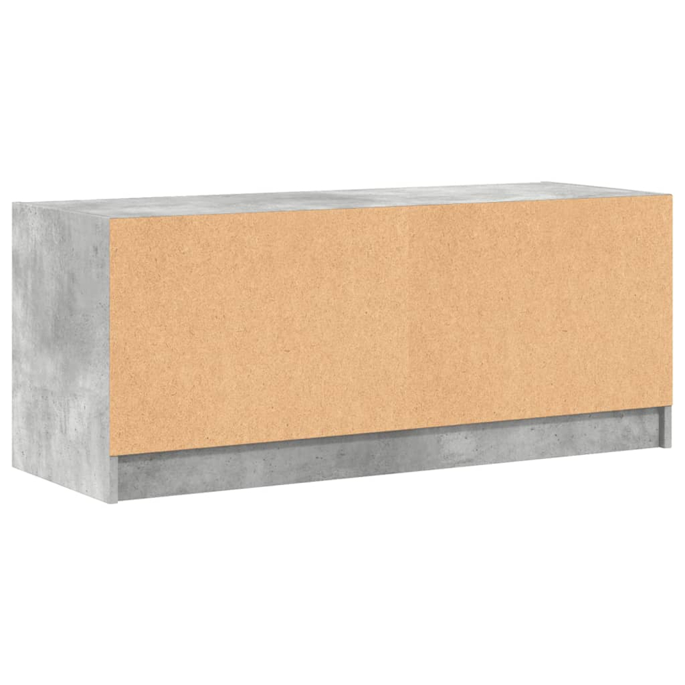 vidaXL 3 Glass Door Concrete Grey TV Cabinet Image 8