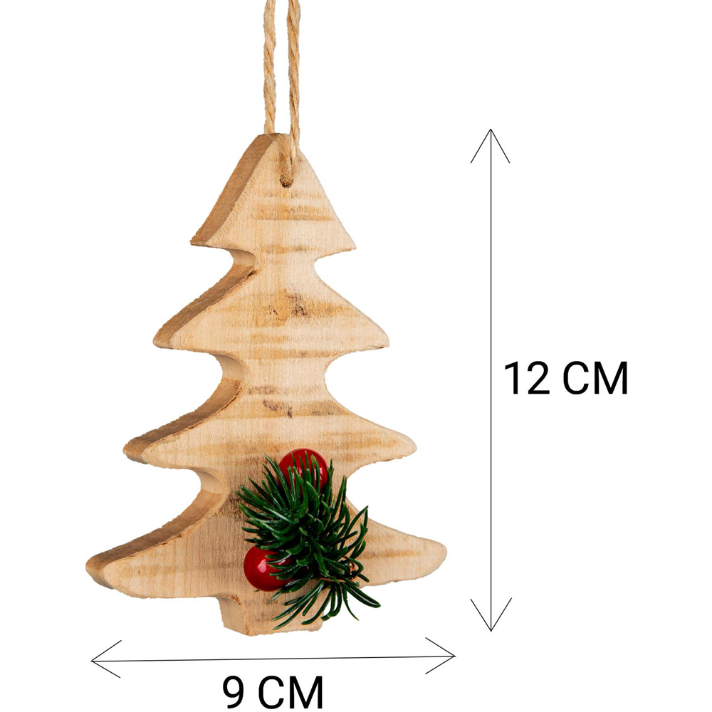 Shatchi Christmas Tree Wooden Craft Hanging Decoration Image 4