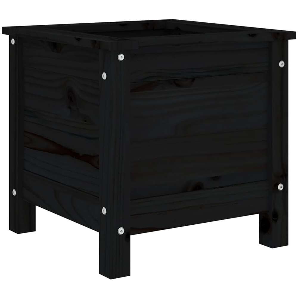 vidaXL Black Solid Pine Wood Raised Garden Planter 39 x 40 x 40cm Image 1