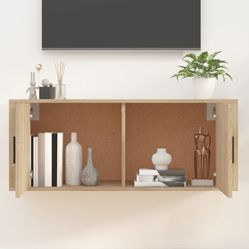 vidaXL 2 Door Brown Sonoma Oak Wall Mounted TV Cabinet Image 1