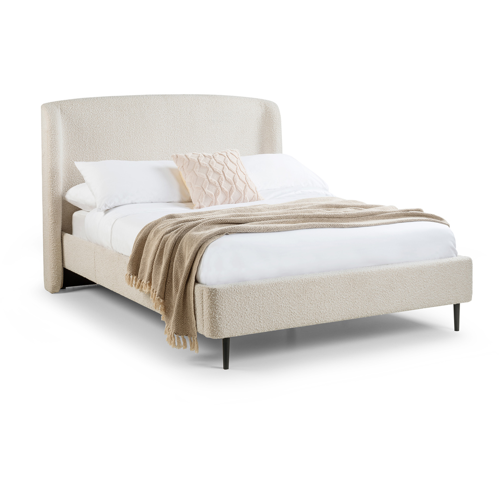 Julian Bowen Eden King Size Ivory Boucle Bed Frame Image 2