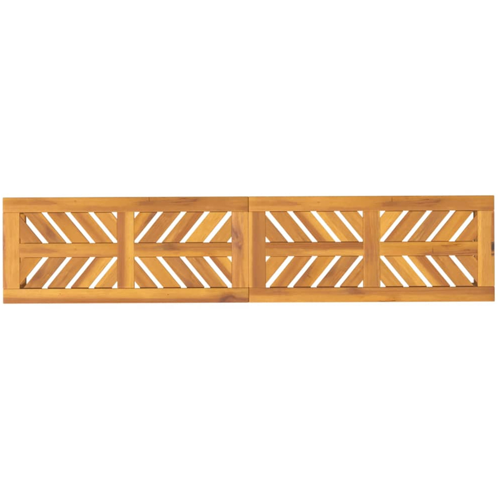 vidaXL 3 Seater Solid Wood Acacia Fishbone Slatted Garden Bench Image 5
