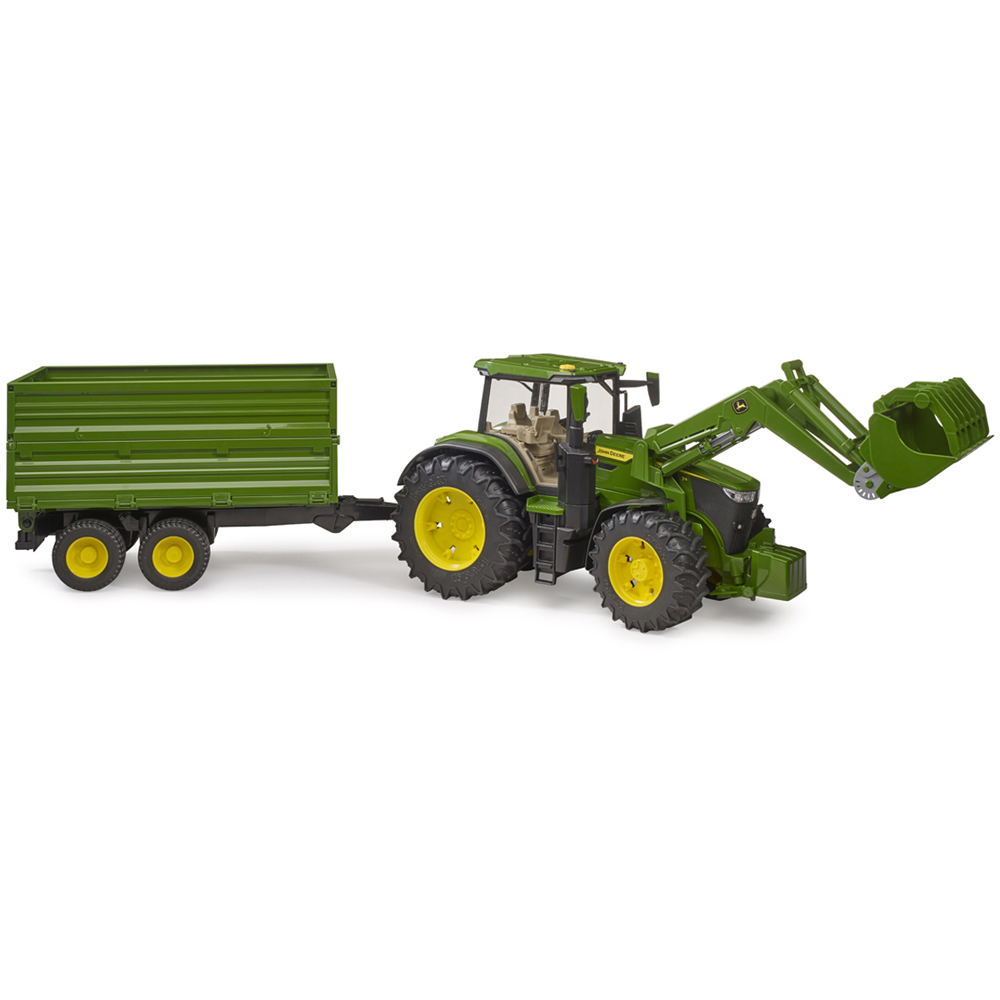 Bruder Kids John Deere 7R 350 with Front Loader and Tandemaxle Tipping Trailer Playset Model Image 2