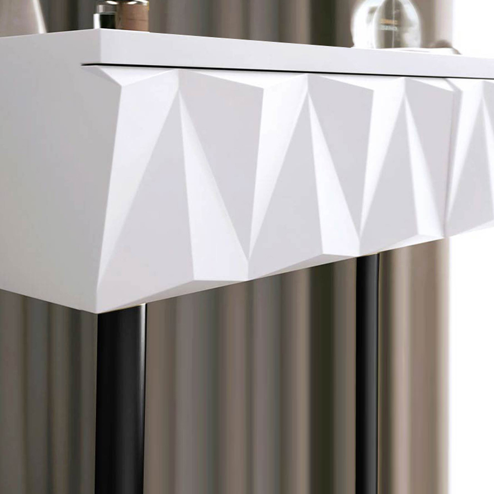 CARME Home Montana White and Black Dressing Table Image 4