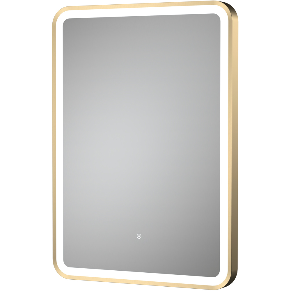 nuie Brushed Brass Framed LED Touch Sensor Mirror 700 x 500mm Image 1