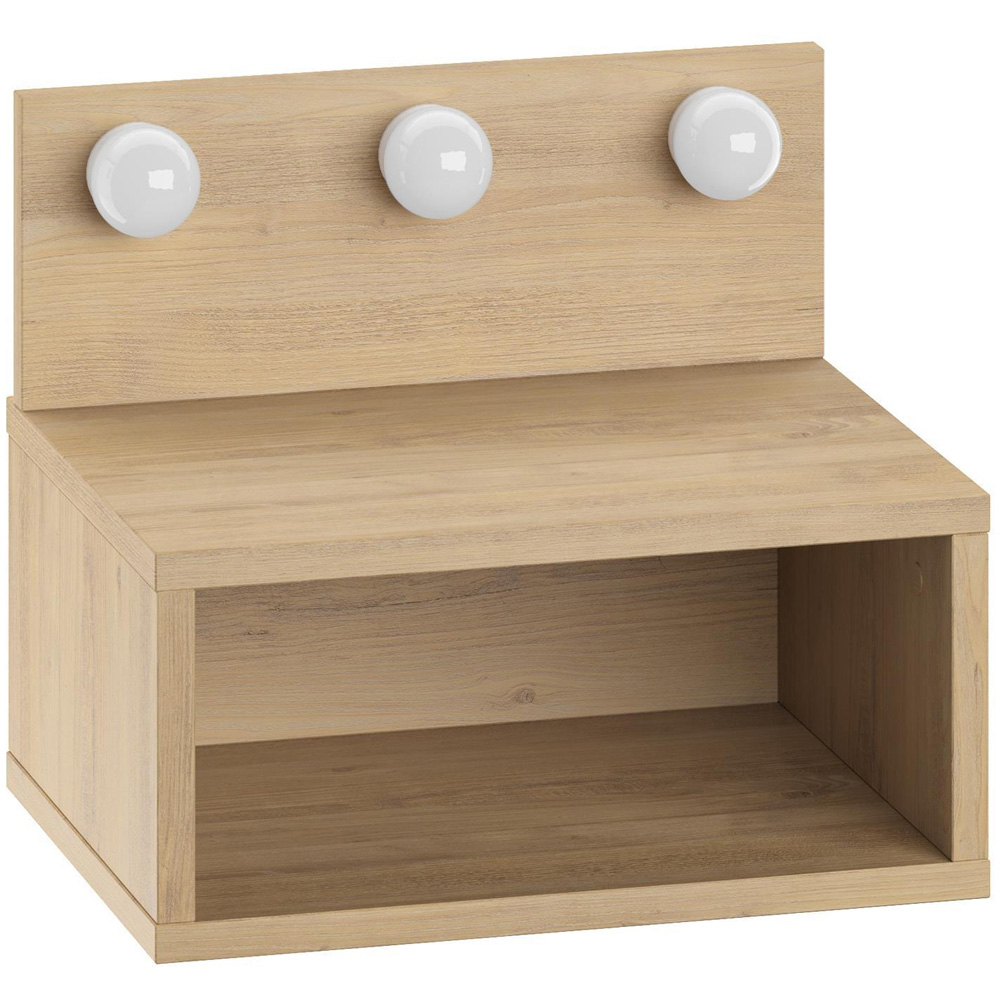 Decortie Treo 2 Shelf Sapphire Oak LED Wall-Mounted Bedside Table Image 2