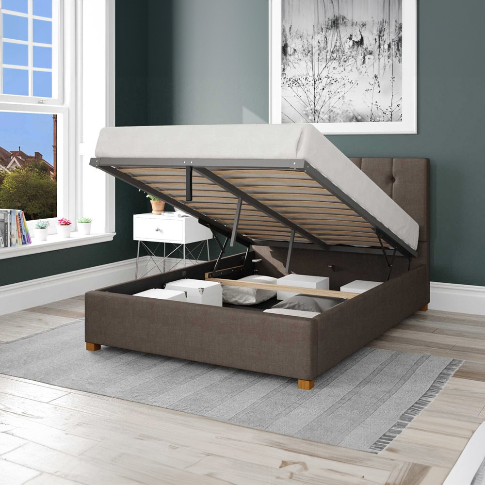 Aspire Hepburn Single Slate Malham Weave Ottoman Bed Image 2