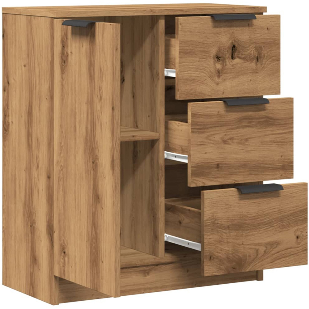 vidaXL Single Door 3 Drawer Artisan Oak Sideboard Image 7