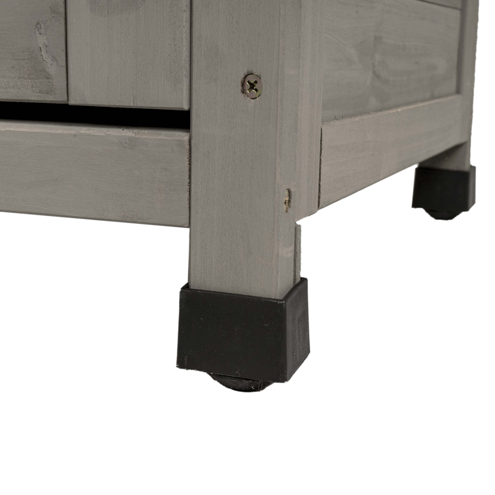 Jack Stonehouse Grey Small Wooden Garden Cabinet Image 8