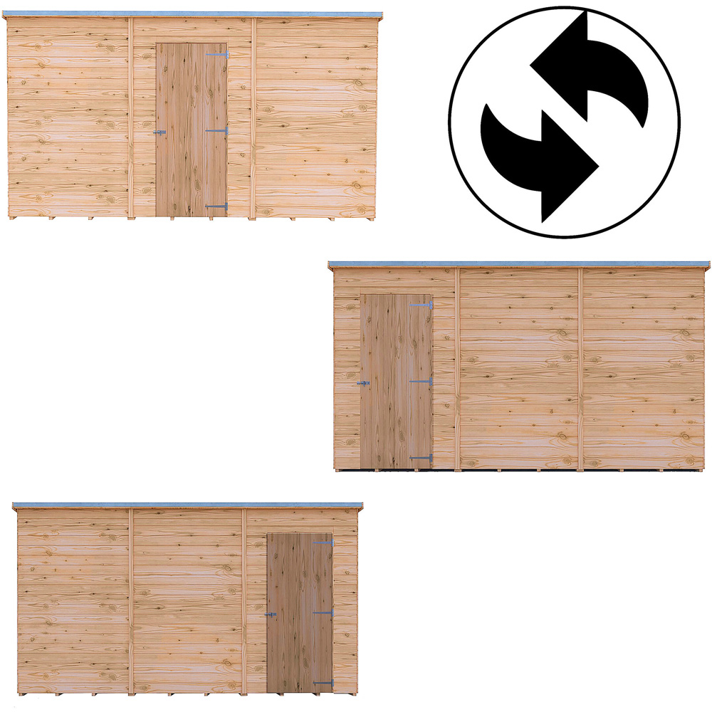 Shire 12 x 6ft Overlap Pent Garden Shed with Windows Image 5