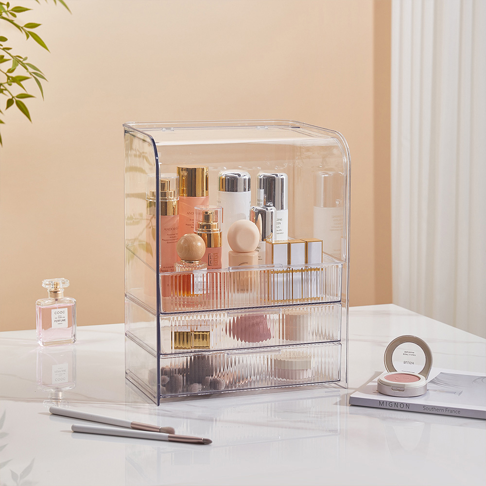 Living and Home 3 Tier Transparent Plastic Desktop Cosmetics Organiser Image 7