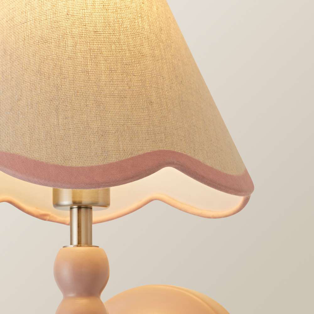 ValueLights Trim Scallop Shade Pink Bobbin LED Wall Light with Bulb 2 Pack Image 5