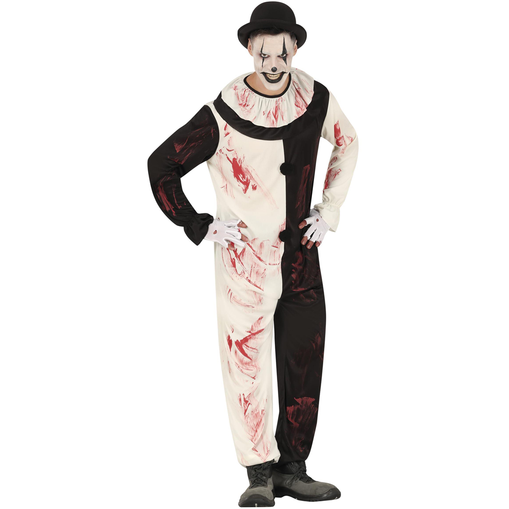 Fiestas Guirca Adult Terrorific Clown White and Black Costume Medium Image 1