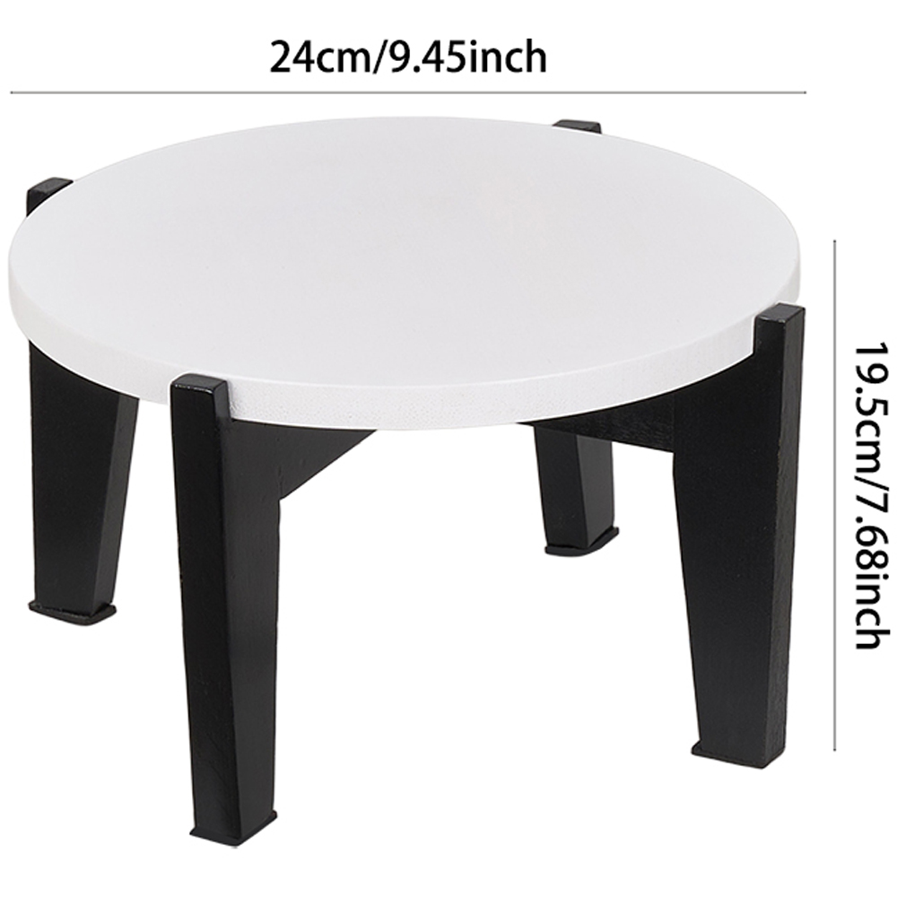Living and Home Black and White Bamboo Raised Plant Stand 24cm Image 8